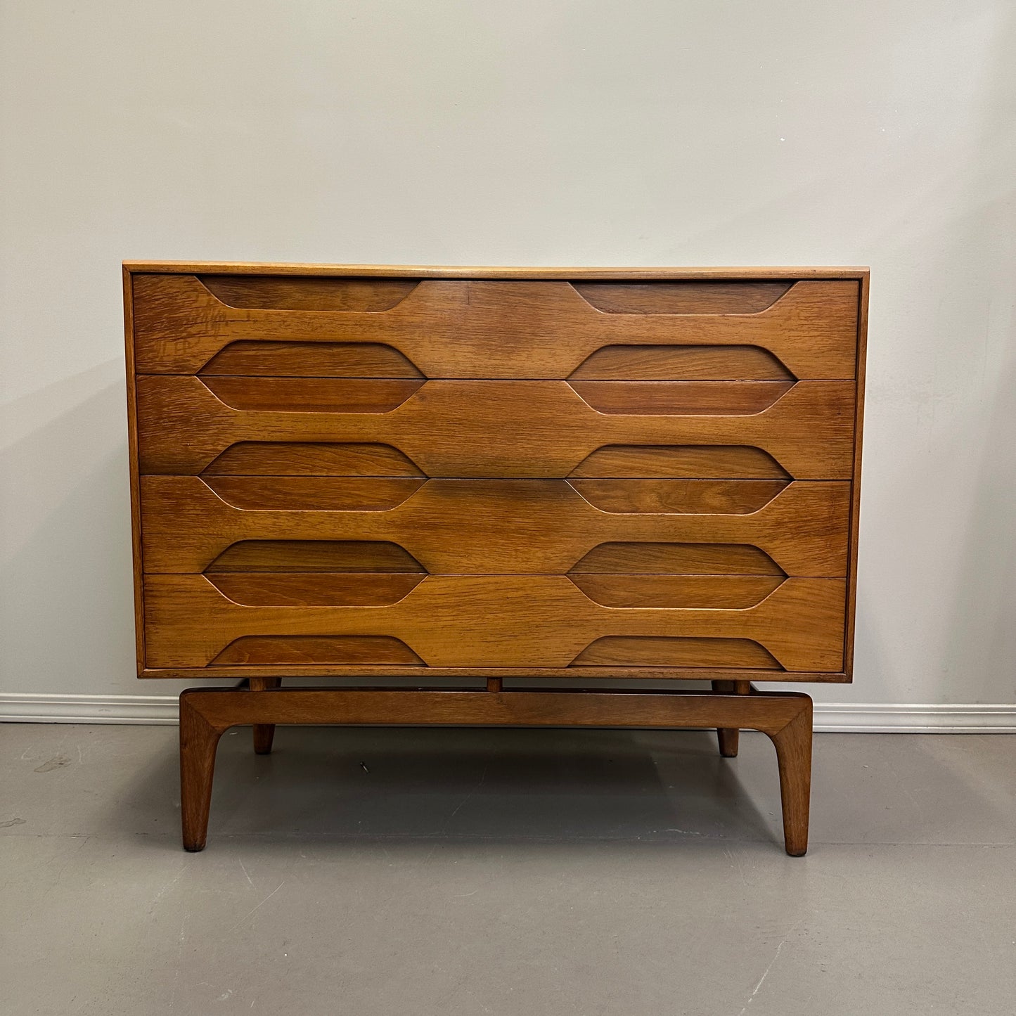 Mid-Century Arne Hovmand Highboy Dresser and Nightstand