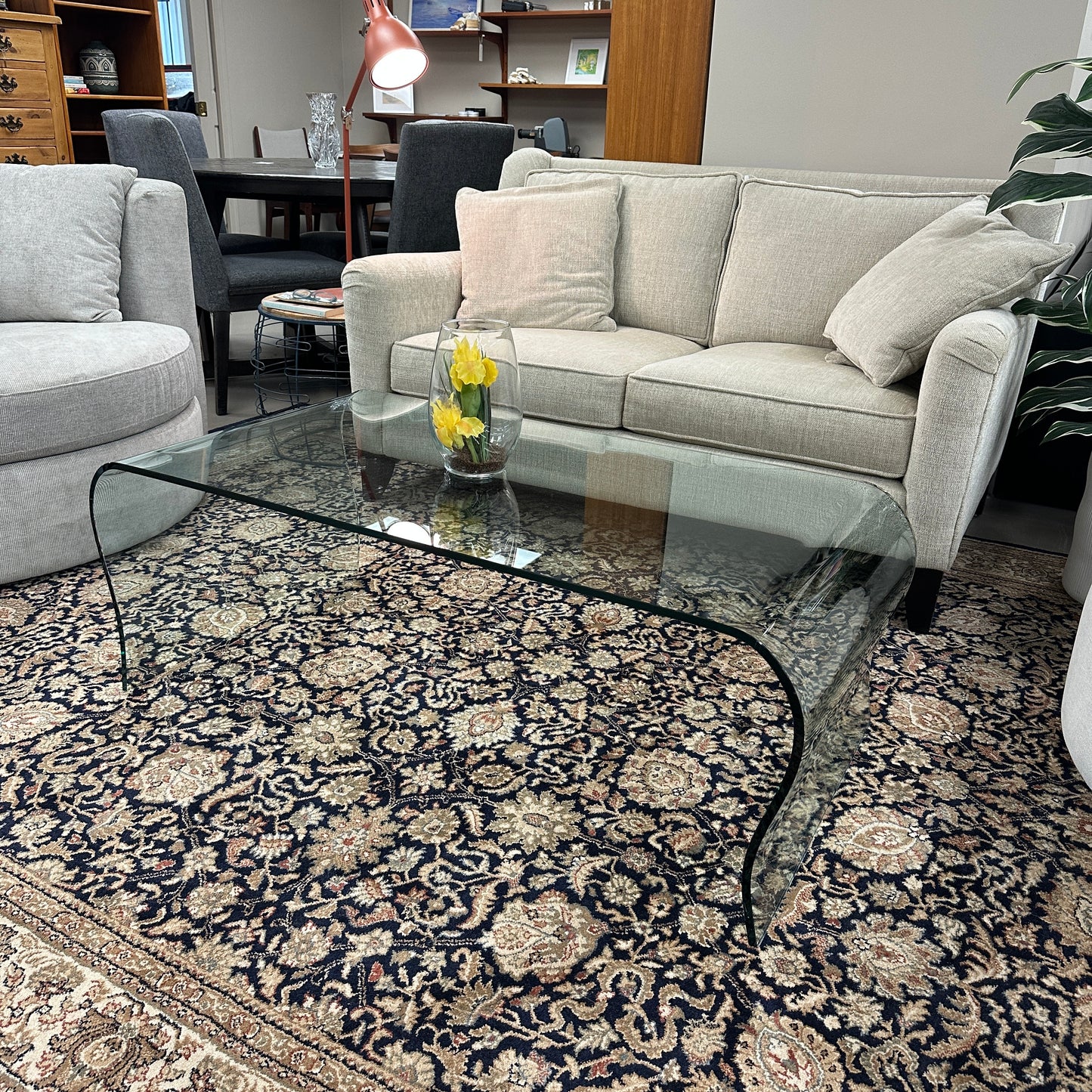 Modern Curved Glass Coffee Table