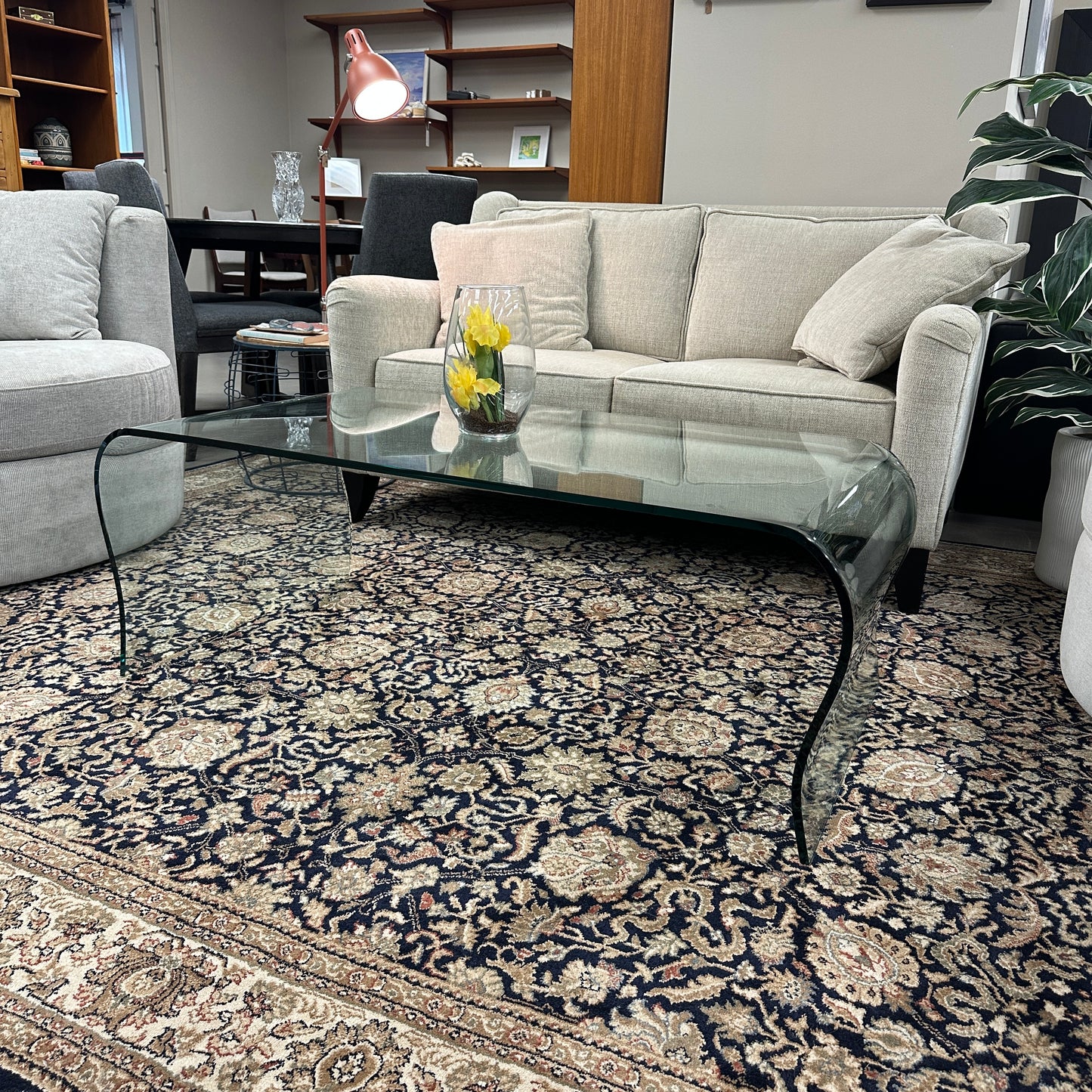 Modern Curved Glass Coffee Table