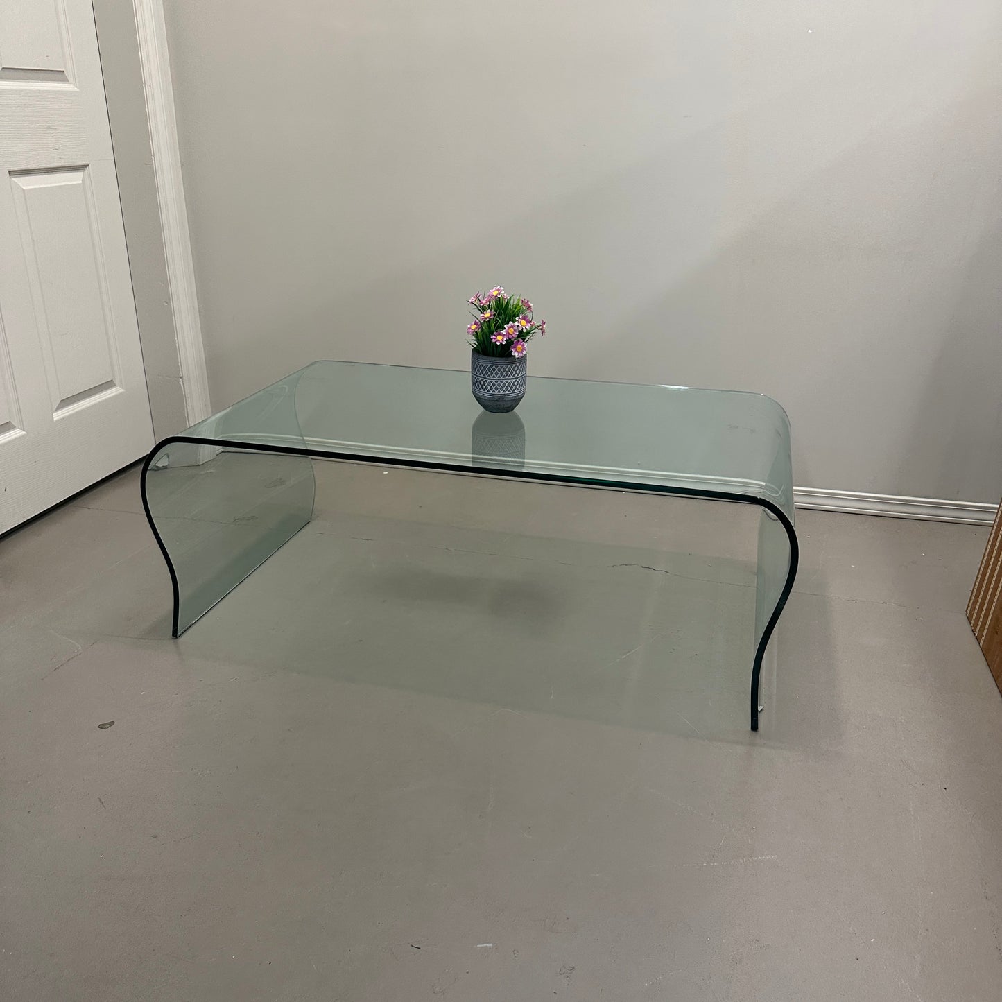 Modern Curved Glass Coffee Table