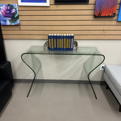 Modern Curved Glass Console Table