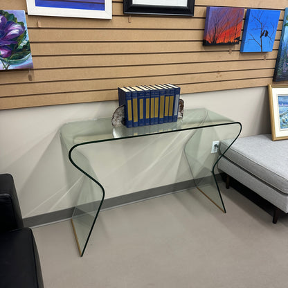 Modern Curved Glass Console Table