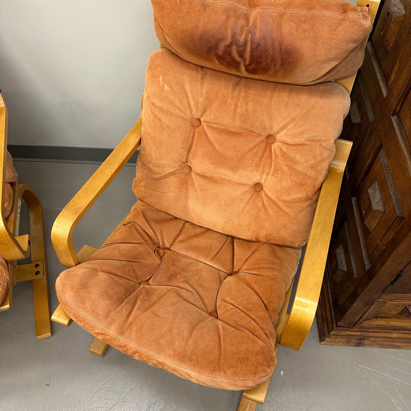1970s Norwegian Leather Accent Chair (x2)