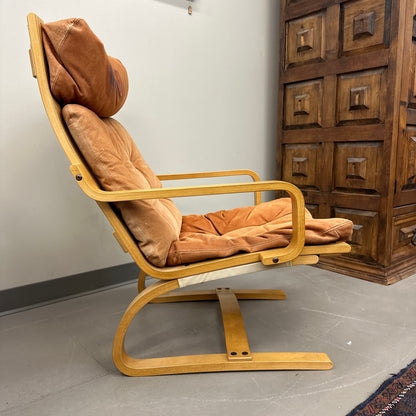 1970s Norwegian Leather Accent Chair