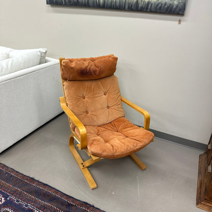 1970s Norwegian Leather Accent Chair
