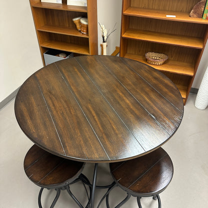 Linon Steel/Wood Industrial Adjustable Round Bar Set
