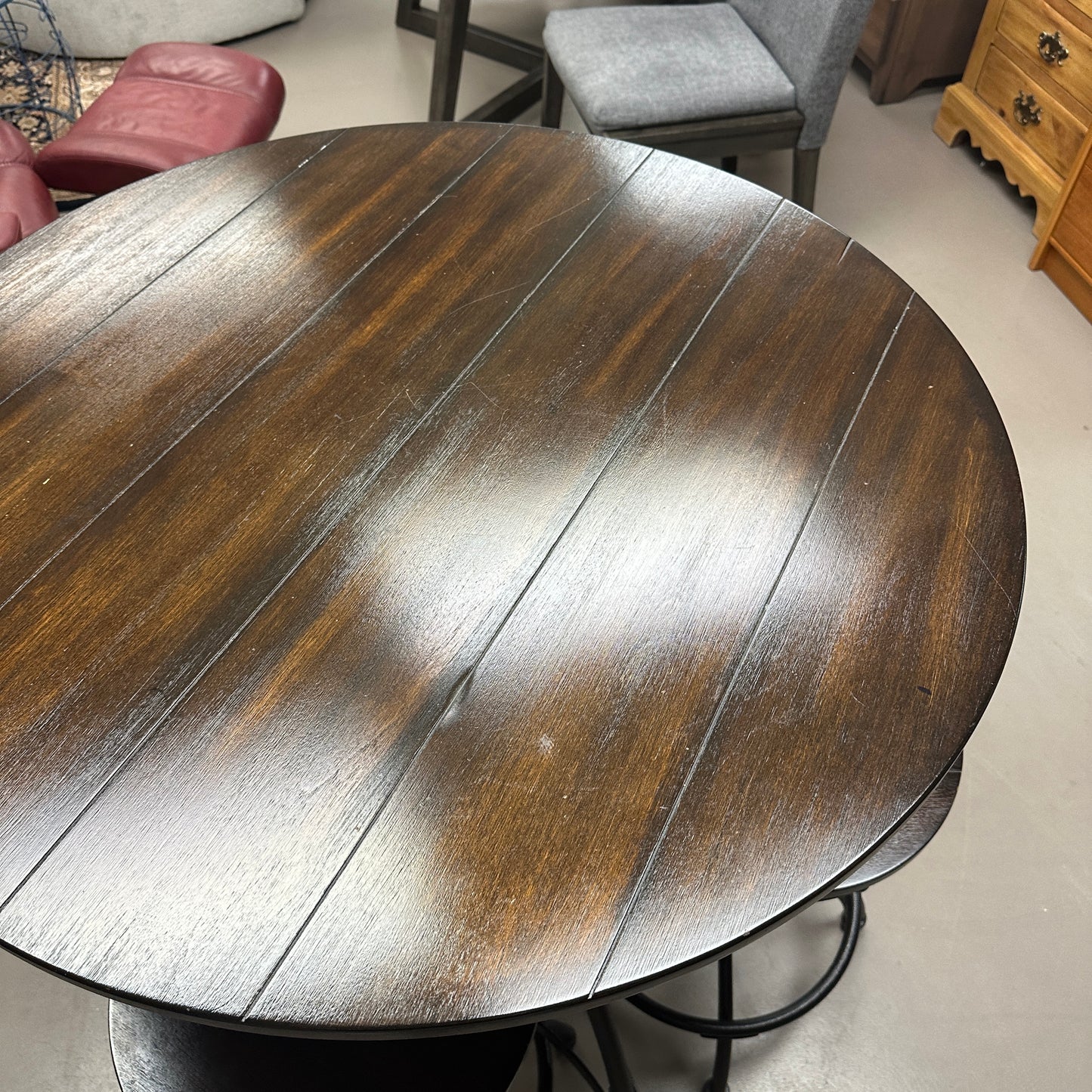 Linon Steel/Wood Industrial Adjustable Round Bar Set