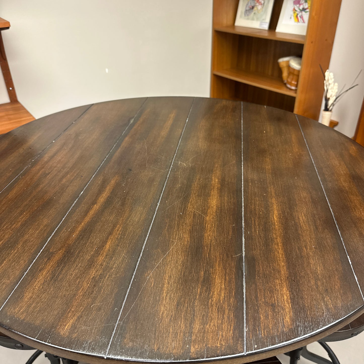 Linon Steel/Wood Industrial Adjustable Round Bar Set