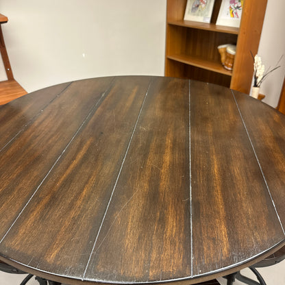 Linon Steel/Wood Industrial Adjustable Round Bar Set