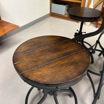 Linon Steel/Wood Industrial Adjustable Round Bar Set
