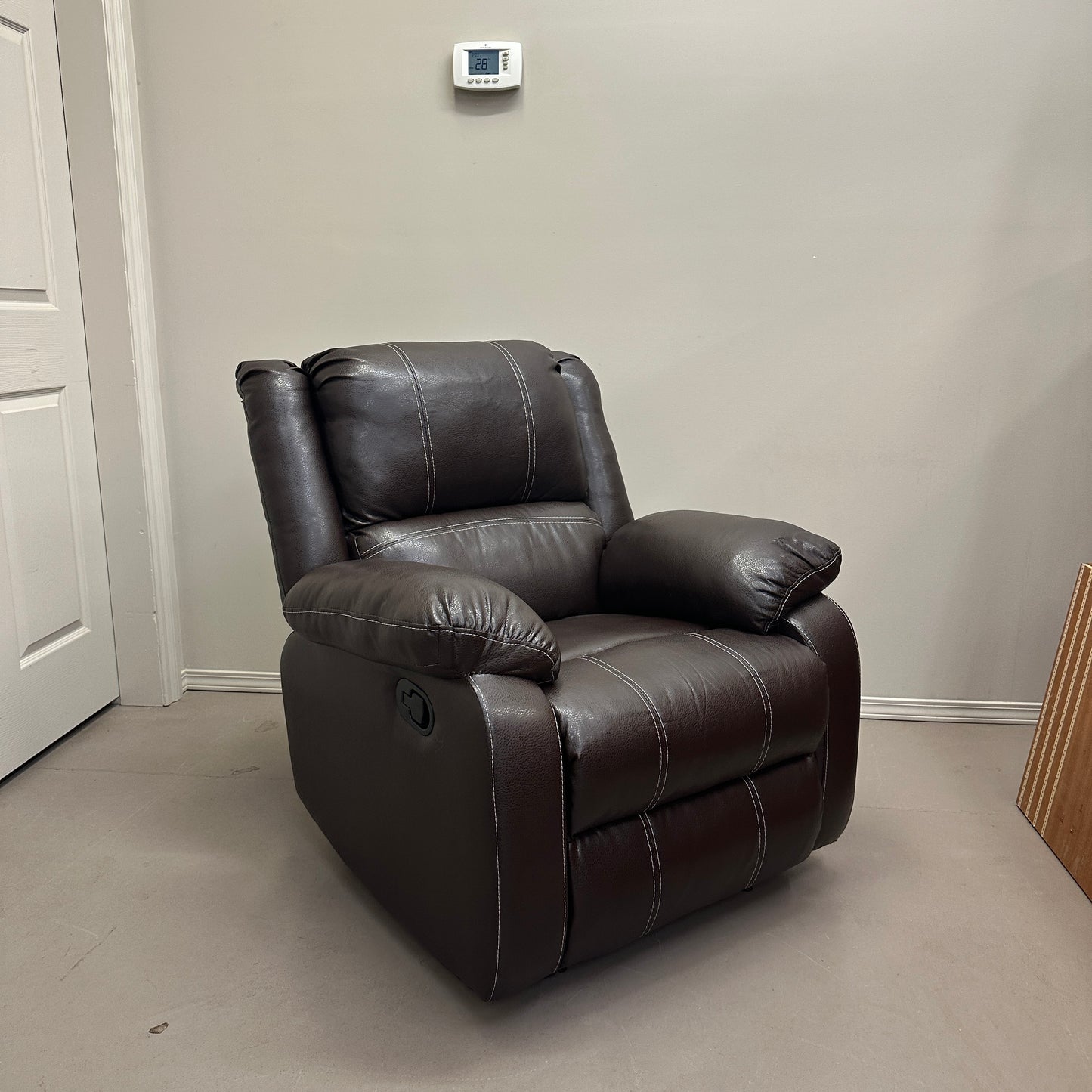 Faux Leather Brown Recliner Chair