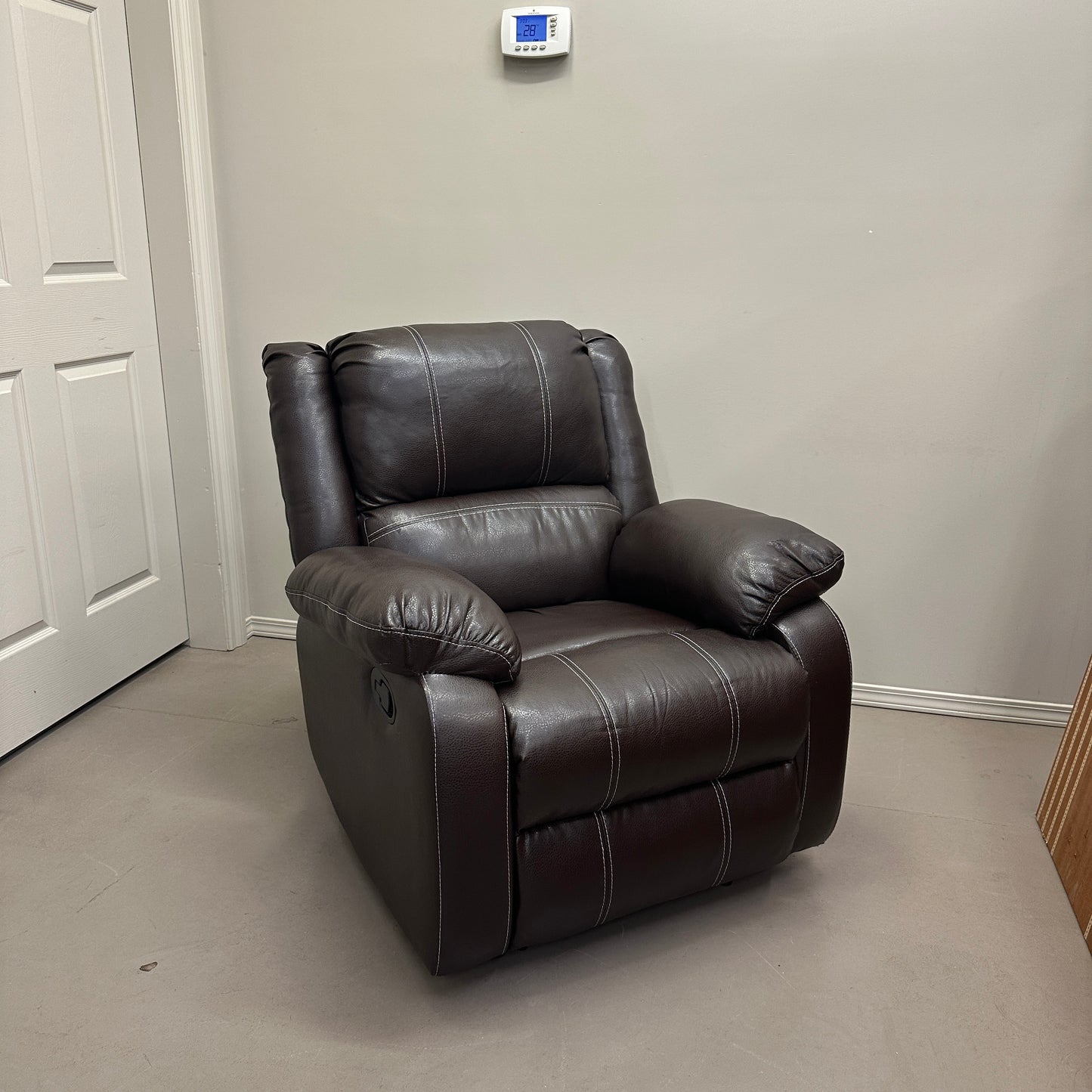 Faux Leather Brown Recliner Chair
