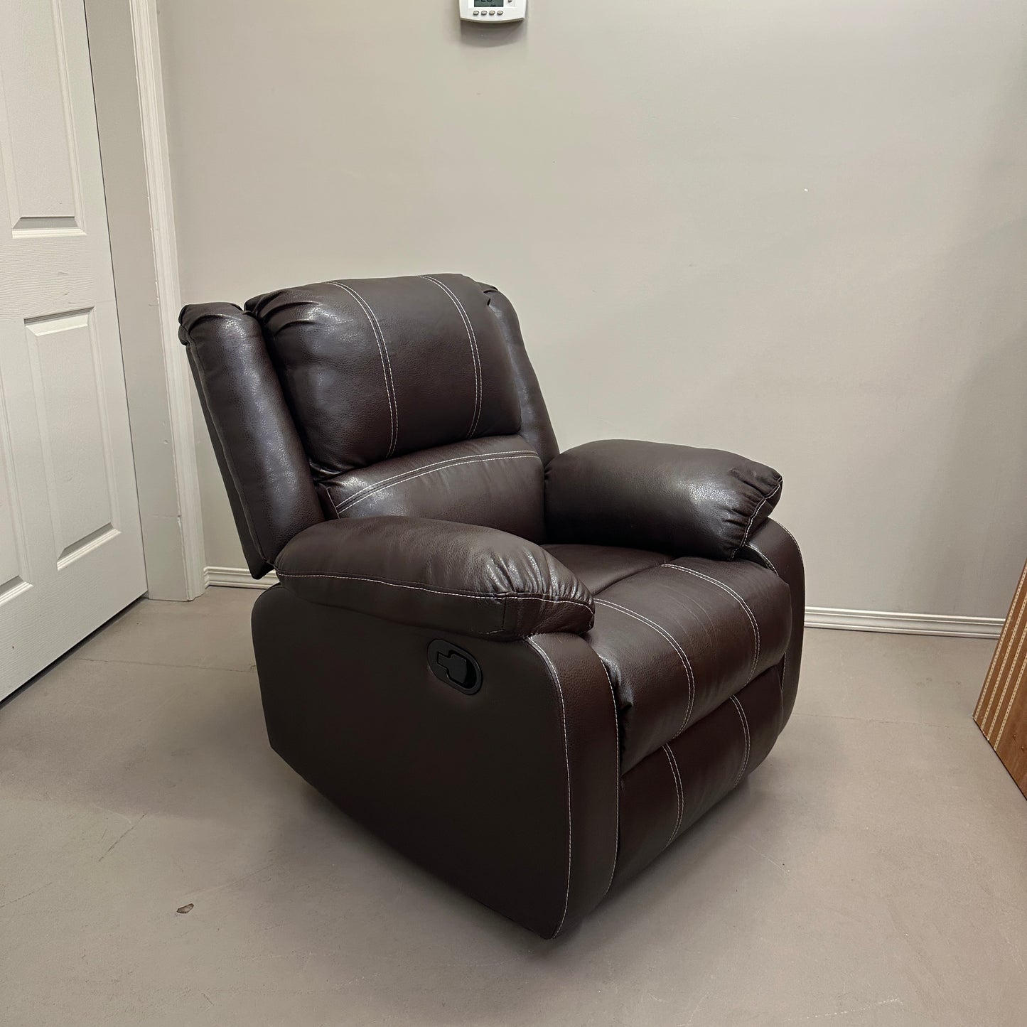 Faux Leather Brown Recliner Chair