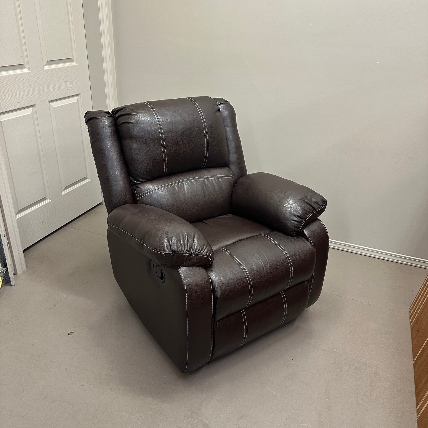 Faux Leather Brown Recliner Chair