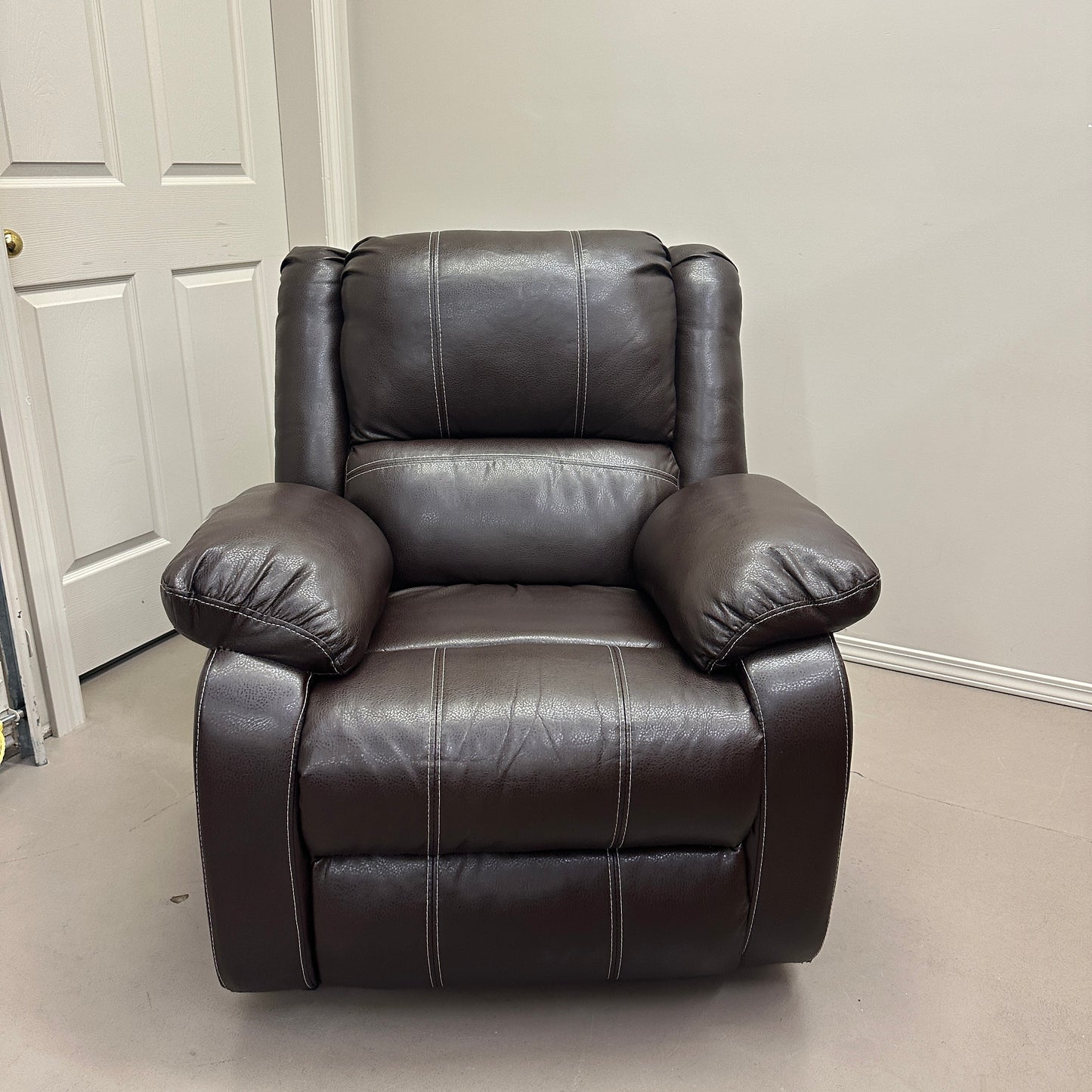 Faux Leather Brown Recliner Chair