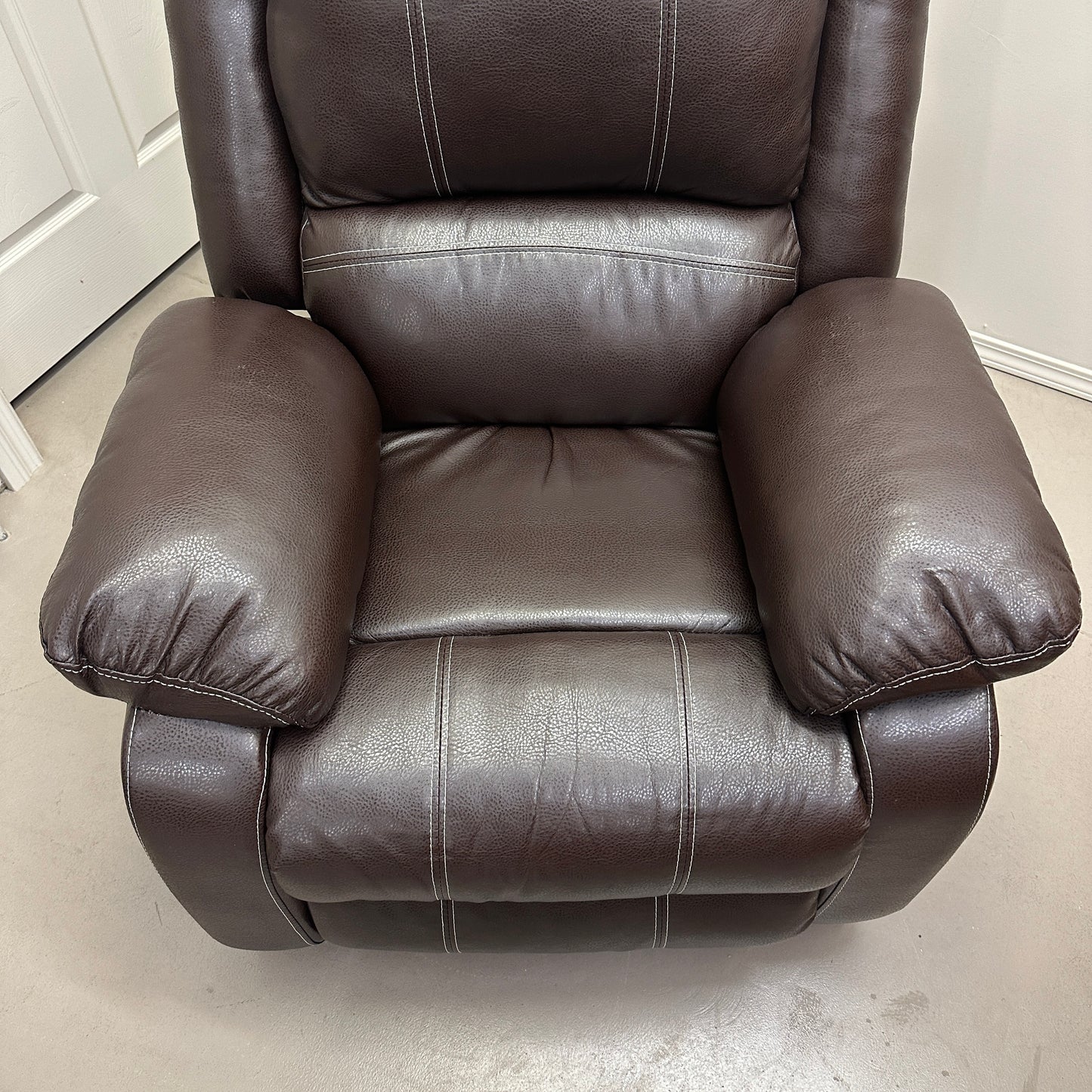 Faux Leather Brown Recliner Chair