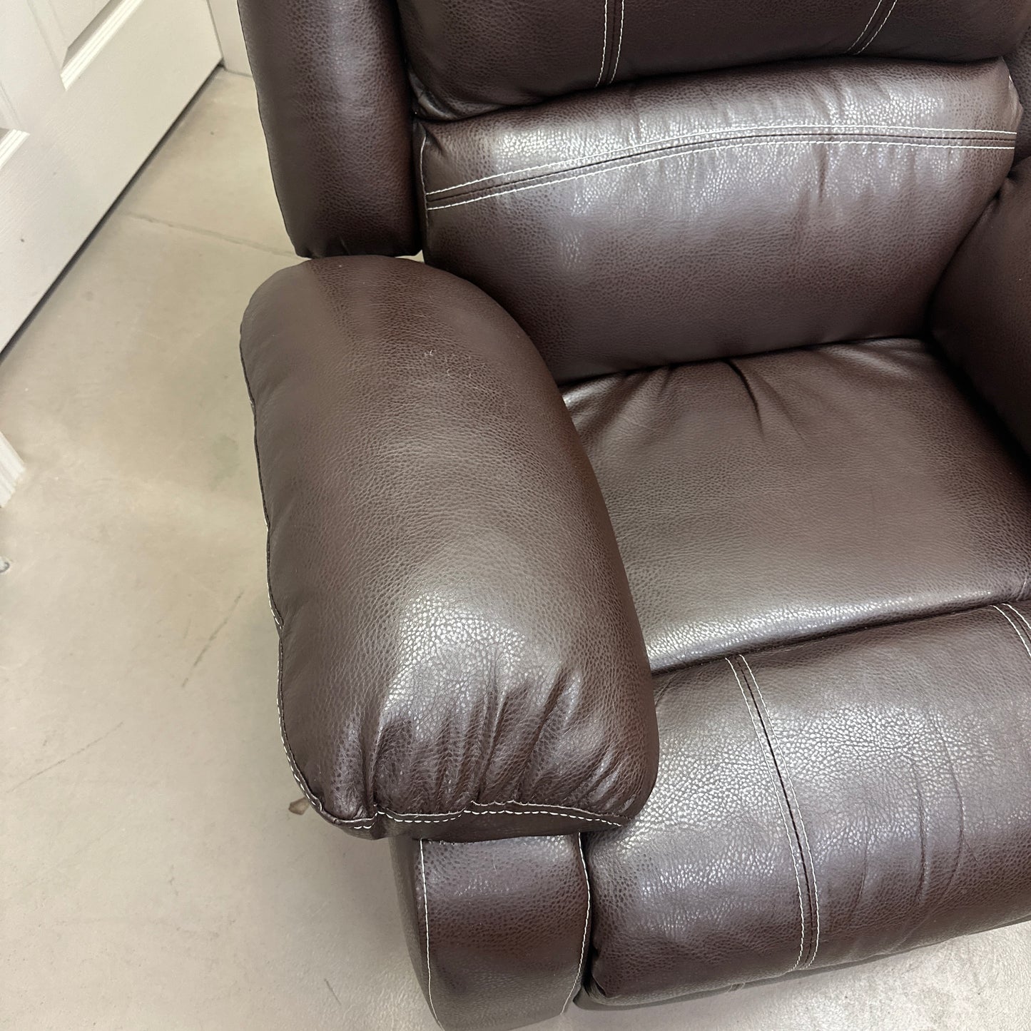 Faux Leather Brown Recliner Chair