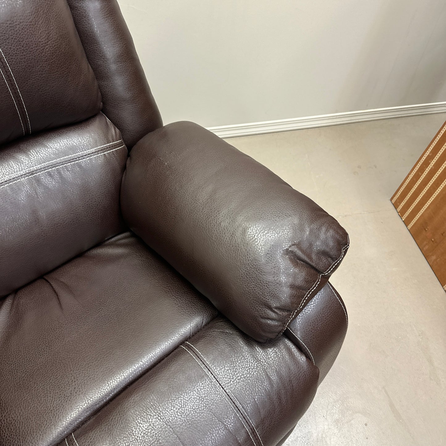 Faux Leather Brown Recliner Chair