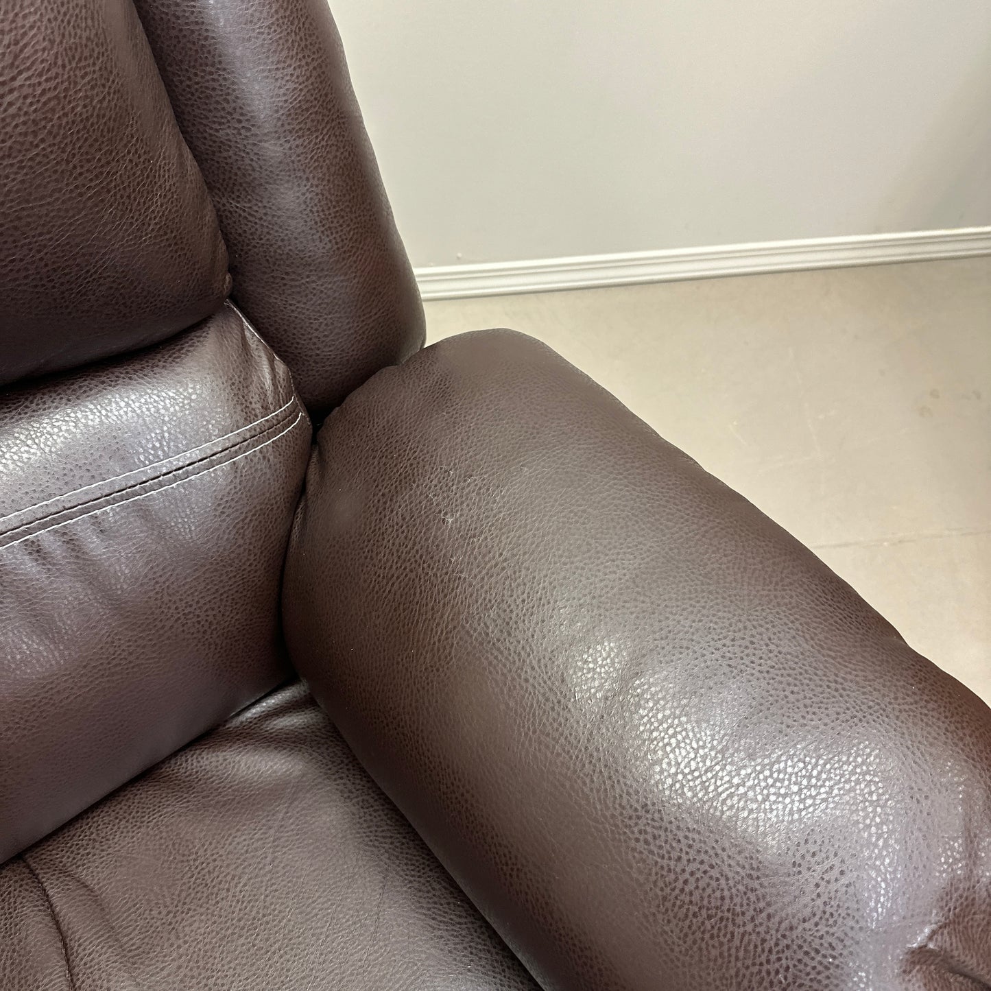 Faux Leather Brown Recliner Chair