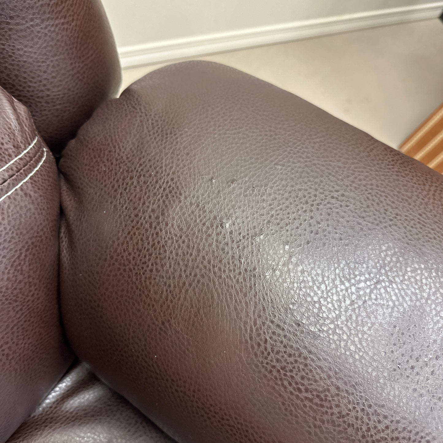 Faux Leather Brown Recliner Chair