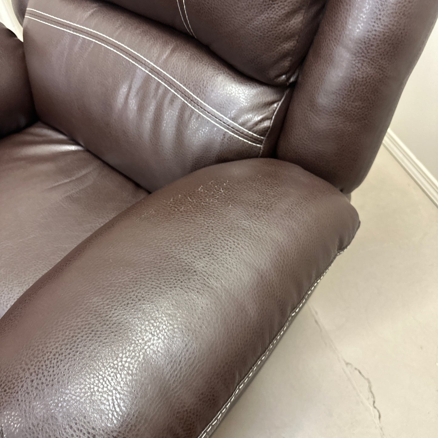 Faux Leather Brown Recliner Chair