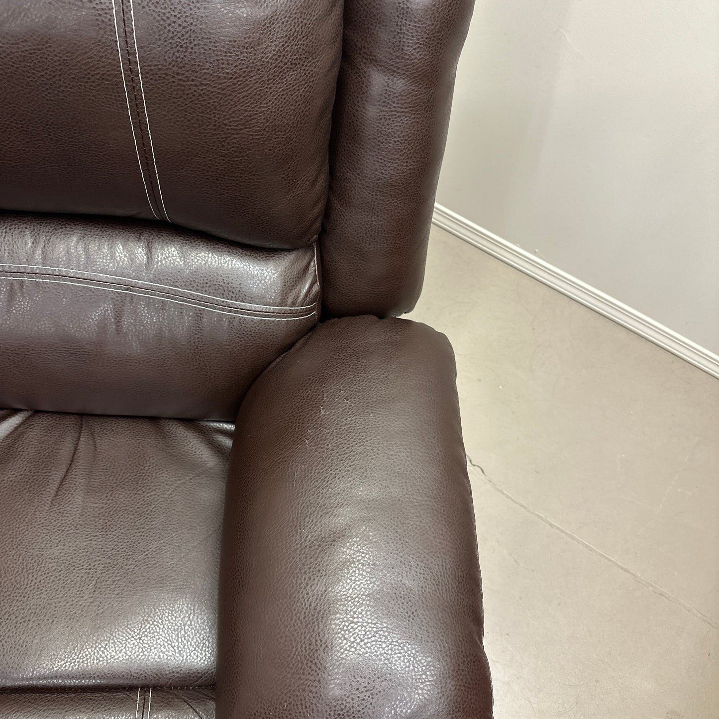 Faux Leather Brown Recliner Chair