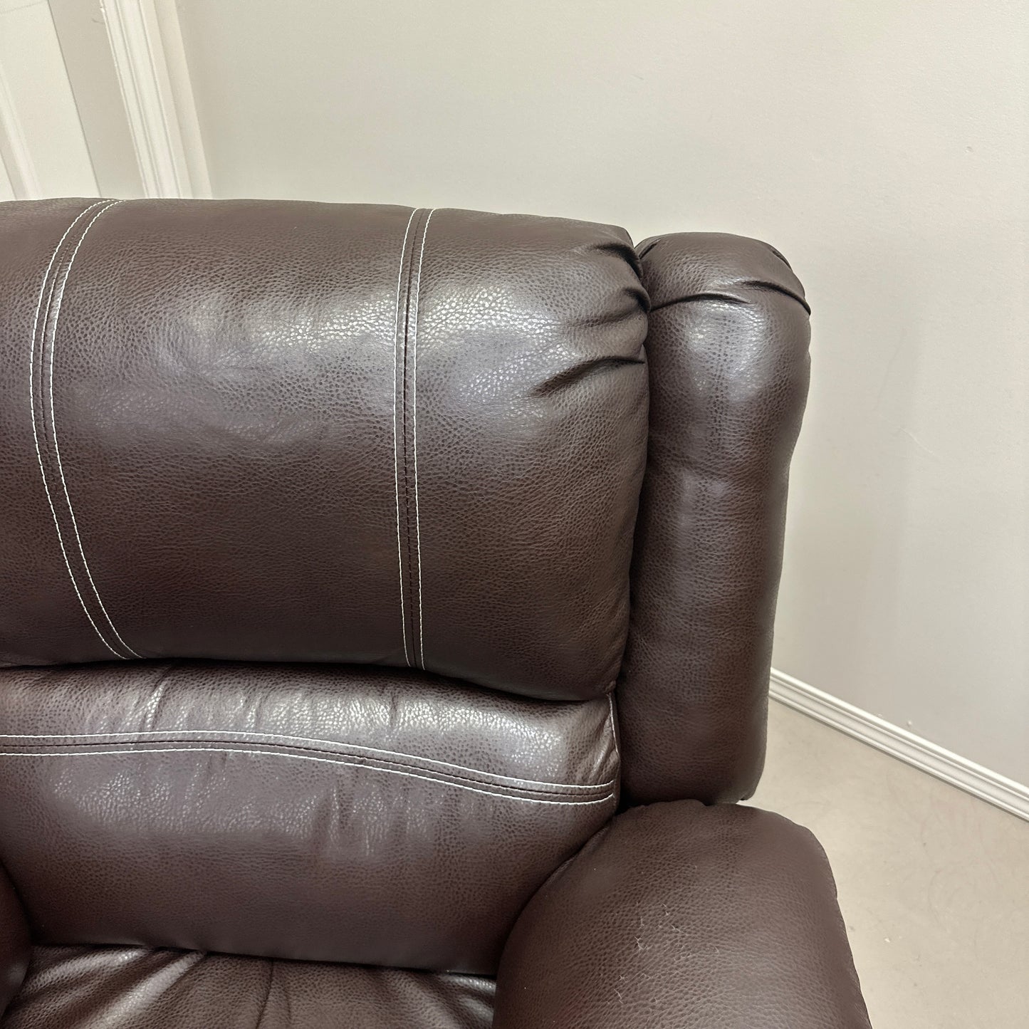 Faux Leather Brown Recliner Chair