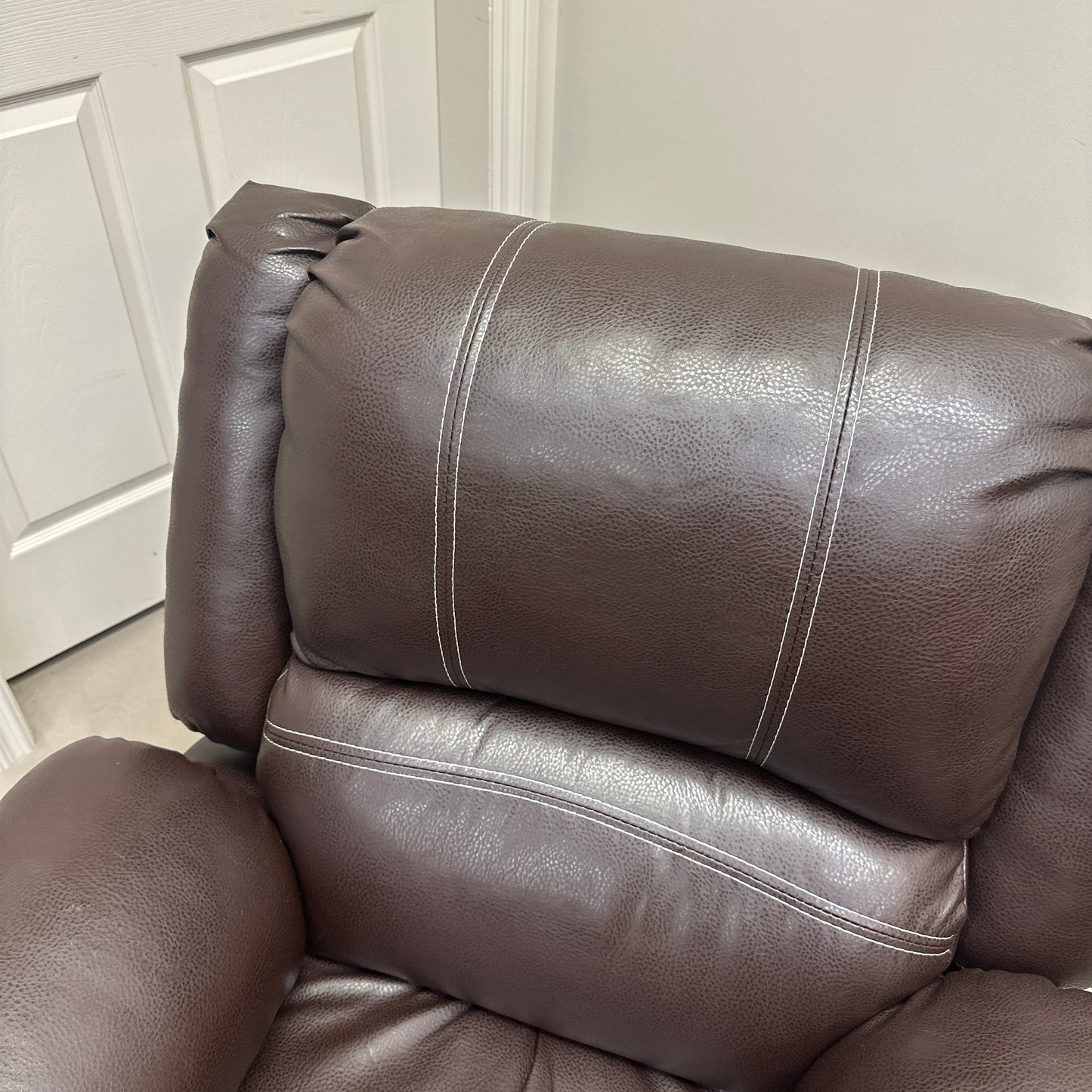 Faux Leather Brown Recliner Chair