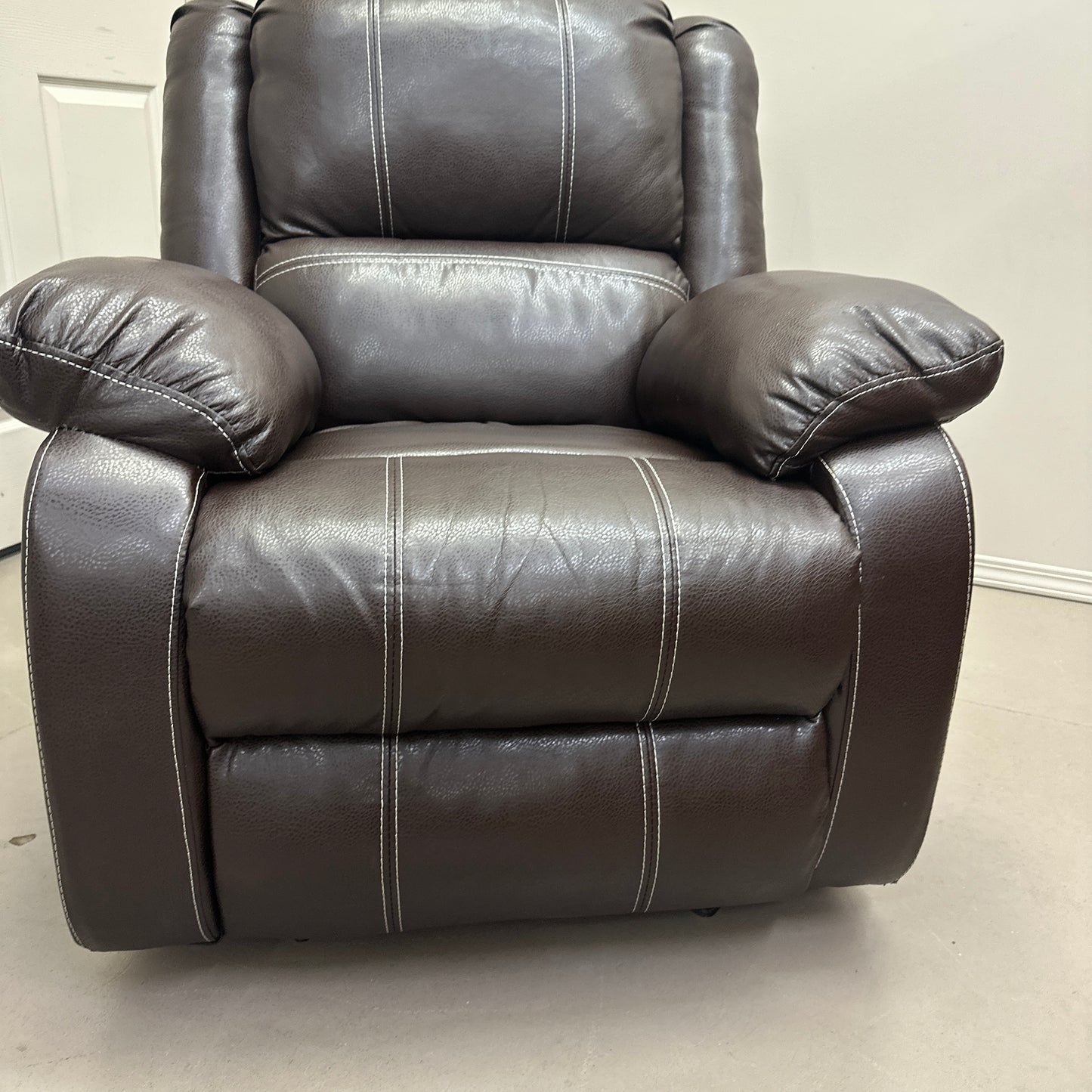 Faux Leather Brown Recliner Chair