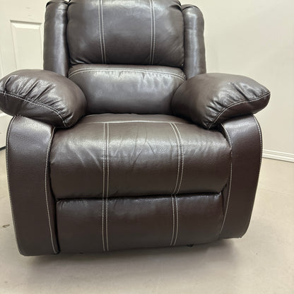 Faux Leather Brown Recliner Chair
