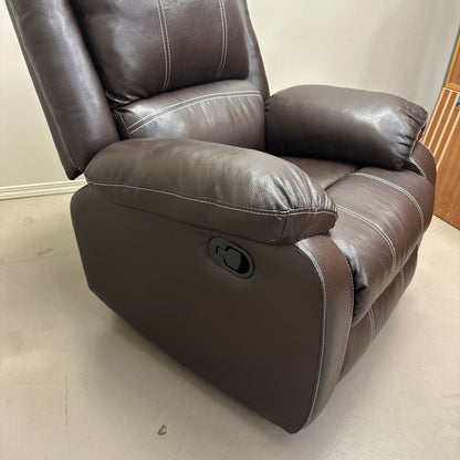 Faux Leather Brown Recliner Chair
