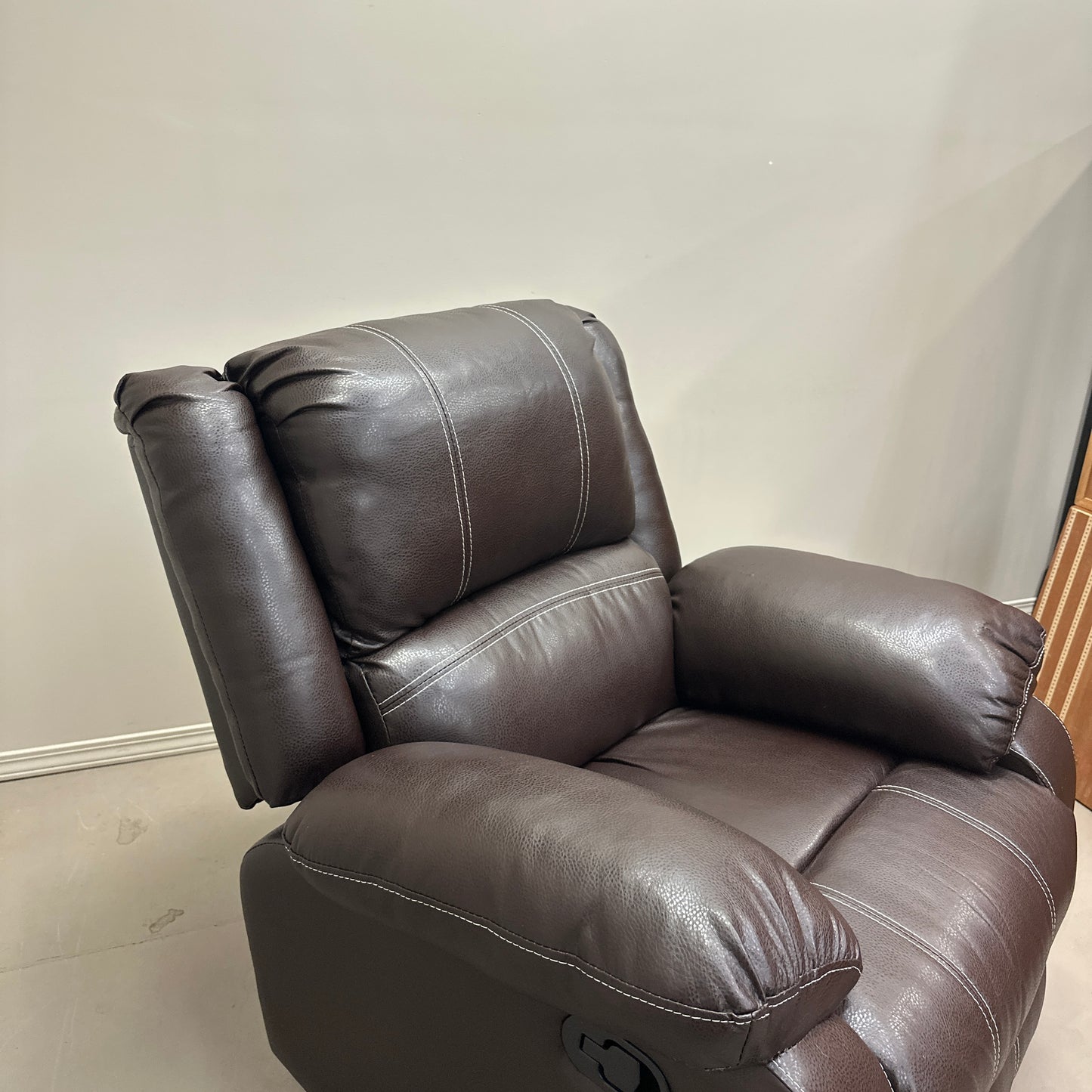 Faux Leather Brown Recliner Chair