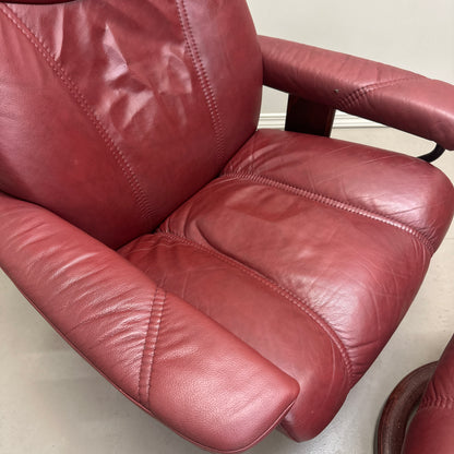 Ekornes Stressless Leather Recliner Chair & Ottoman