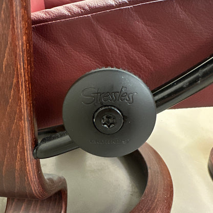 Ekornes Stressless Leather Recliner Chair & Ottoman