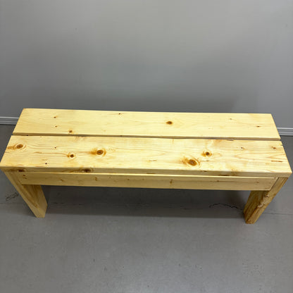 Pine Slab Solid Wood Bench