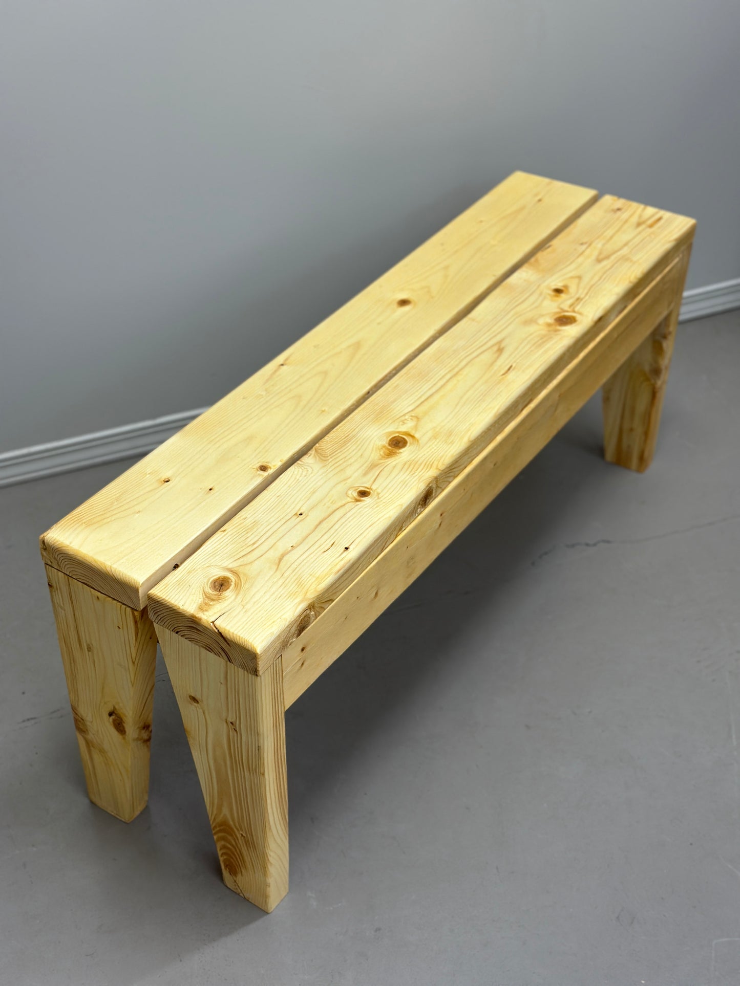 Pine Slab Solid Wood Bench
