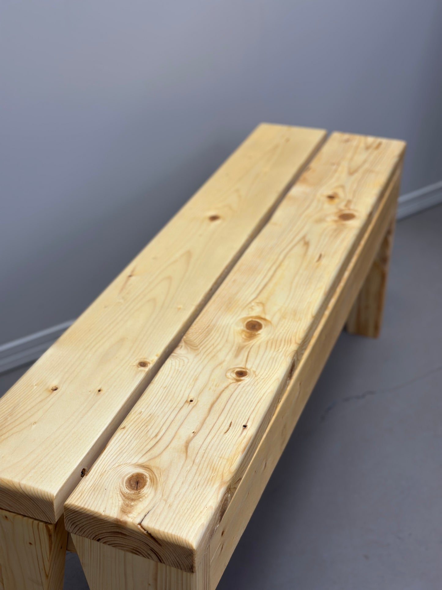 Pine Slab Solid Wood Bench