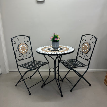 Bistro Mosaic Round Table and Chairs