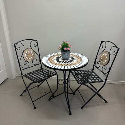 Bistro Mosaic Round Table and Chairs