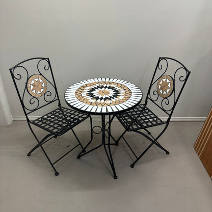 Bistro Mosaic Round Table and Chairs