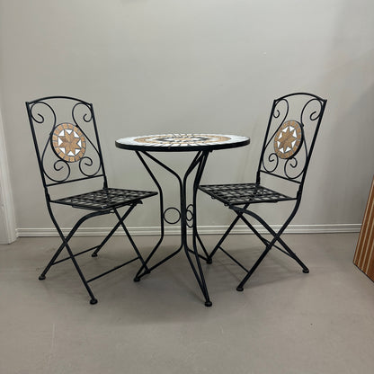 Bistro Mosaic Round Table and Chairs