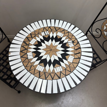 Bistro Mosaic Round Table and Chairs