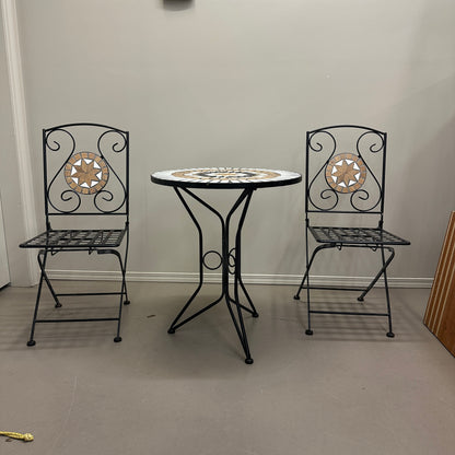 Bistro Mosaic Round Table and Chairs