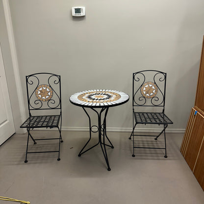 Bistro Mosaic Round Table and Chairs
