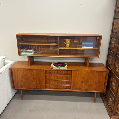 Mid-Century Modern Danish 2-Piece Sideboard & Hutch
