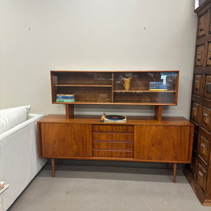 Mid-Century Modern Danish 2-Piece Sideboard & Hutch