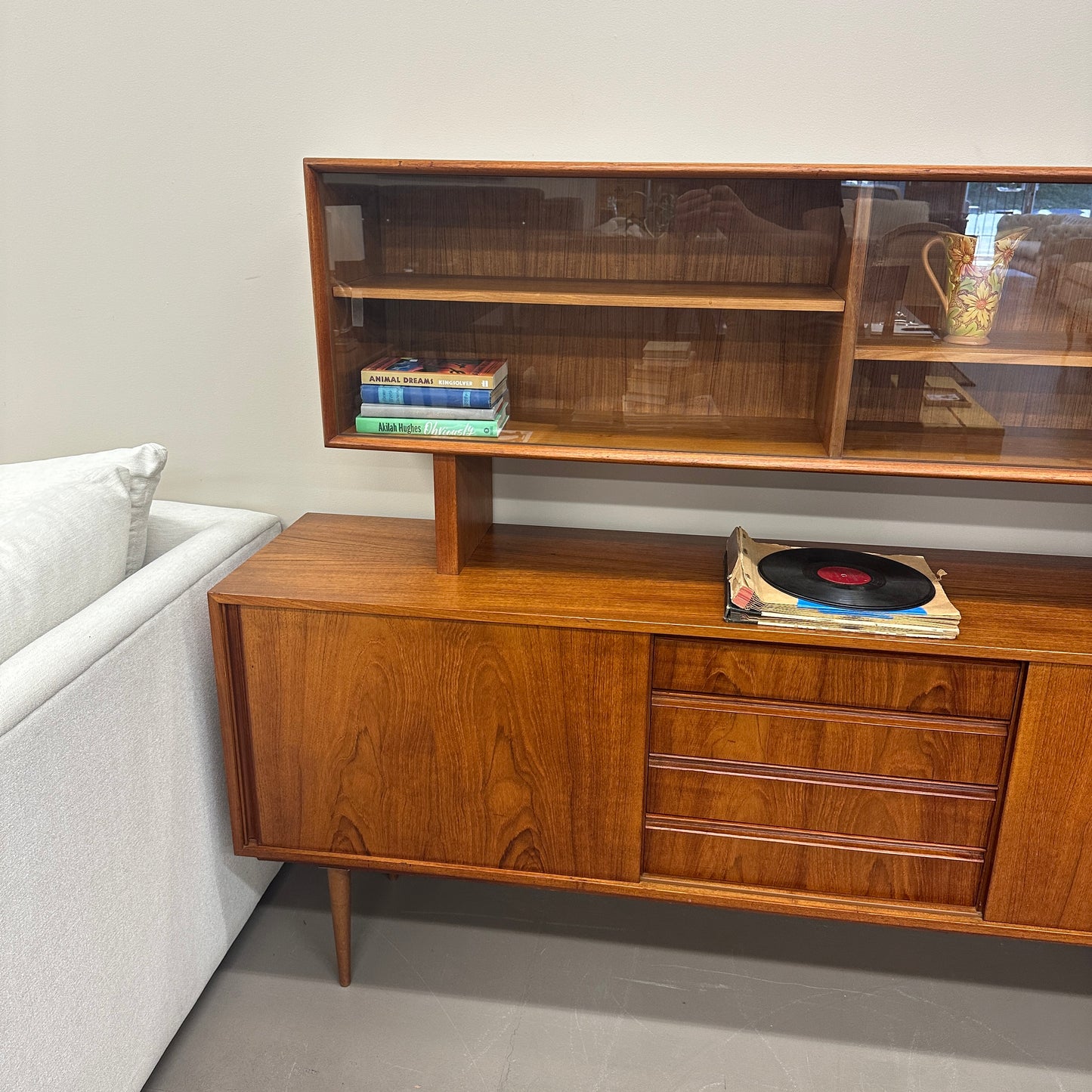 Mid-Century Modern Danish 2-Piece Sideboard & Hutch