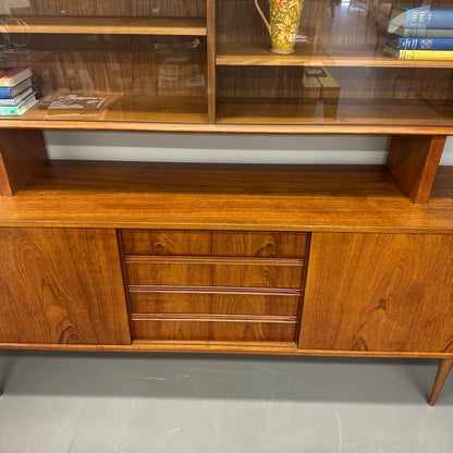 Mid-Century Modern Danish 2-Piece Sideboard & Hutch
