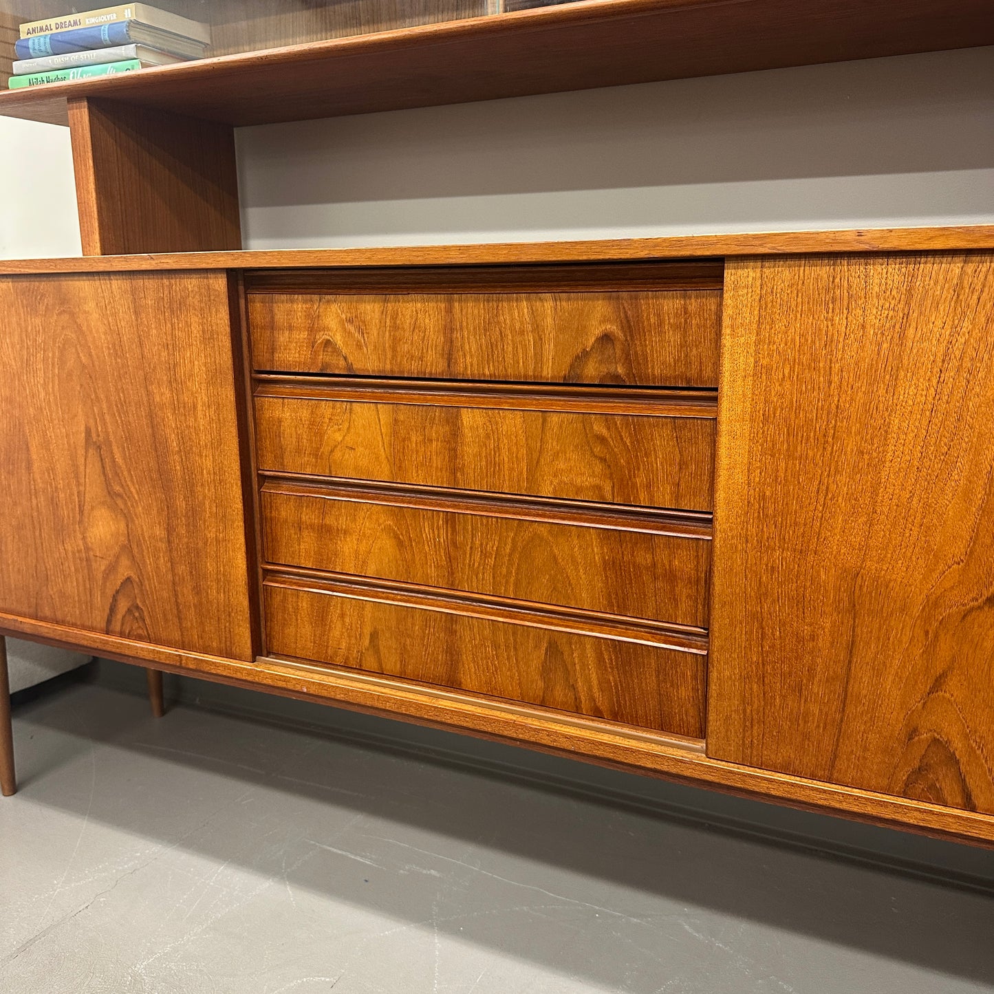 Mid-Century Modern Danish 2-Piece Sideboard & Hutch
