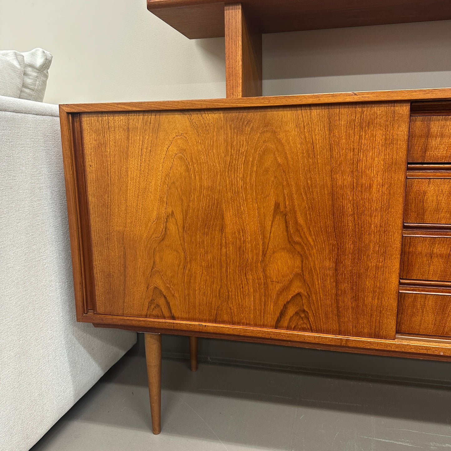 Mid-Century Modern Danish 2-Piece Sideboard & Hutch
